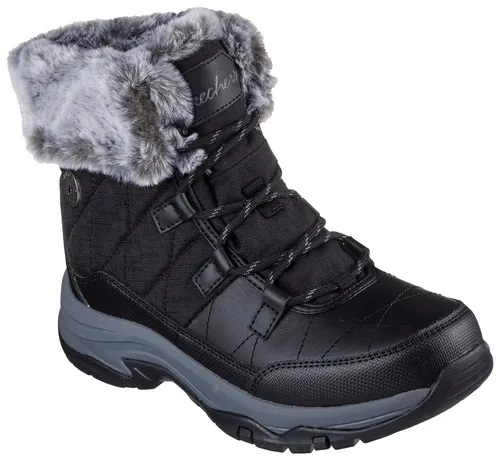 SKECHERS TREGO- Winterboots für Damen, Gr. 35, schwarz - Wanderschuhe aus Lederimitat und Textil, wasserabweisend und atmungsaktiv. Mit kuscheligem Fellimitat-Besatz und Skechers Air-Cooled Memory Foam für höchsten Komfort.