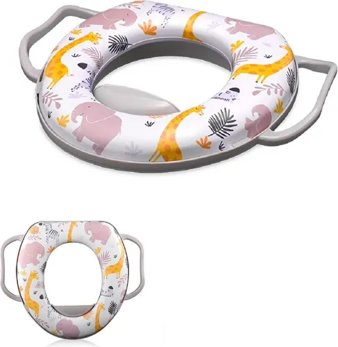Lorelli Toilettensitz mit Handgriff weich gepolstert Spritzschutz aus Kunststoff grau