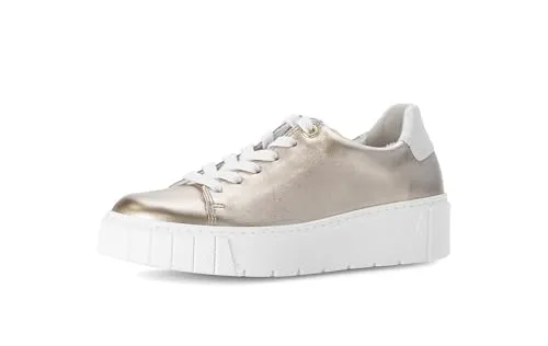 Gabor Sneaker 6.410.82_6, Damen Sneaker in Weiß - Sportliche Damen Sneaker in Größe 37,5 aus metallisiertem Leder mit herausnehmbarer Ledersohle für optimalen Komfort.