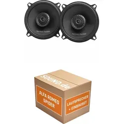 Harman/Kardon FIT5F Lautsprecher Einbaupaket für Alfa Romeo Spider 6 - Komplettes Lautsprecher Einbaupaket für Alfa Romeo Spider (2006-2010) mit Harman/Kardon FIT5F. Genießen Sie kraftvollen Sound und einfache Installation mit Adapterringen und Stecker.