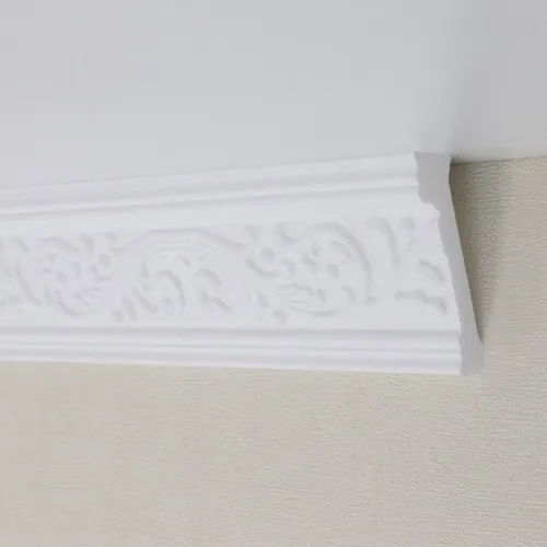 PROVISTON Stuckleiste Polystyrol | 41 x 66 x 2000 mm | Weiß | Deckenleiste