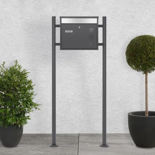 Edelstahl Briefkasten mit Ständer