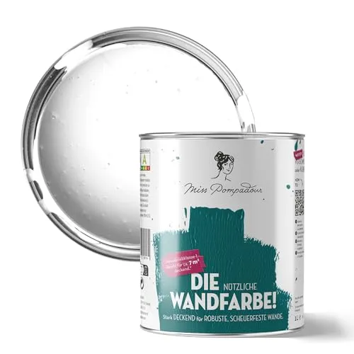 MissPompadour Abwaschbare Wandfarbe Weiß 1L