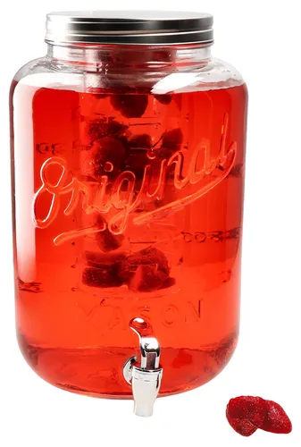 MamboCat GRIFO Getränkespender 8L aus Glas mit Zapfhahn