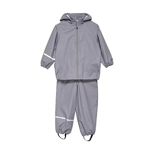 CeLaVi Unisex Kids Basic Recycle PU Rainwear Set, Gull, 90 von CeLaVi