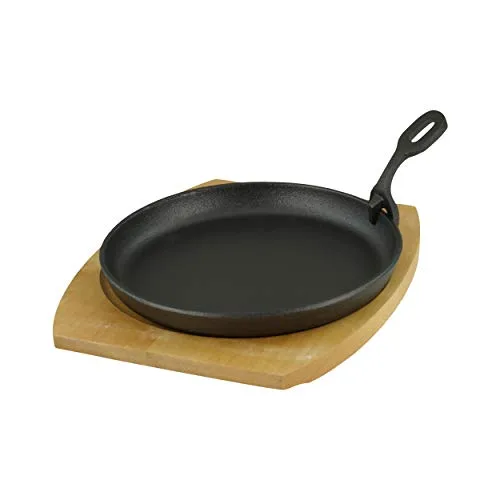 GVK ECO Servierpfanne mit Holzuntersetzer Ø 22cm, Gusseisen 1 Stück im Set