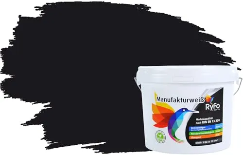 RyFo Colors Bunte Wandfarbe Manufakturweiß Verkehrsschwarz 3l – Hochwertige Innenfarbe für jeden Raum - ✓ Premium-Innenwandfarbe für harmonische Wohnräume mit hervorragender Deckkraft und einfacher Verarbeitung. Ideal für ein angenehmes Raumgefühl und langlebige Ergebnisse in Ihrem Zuhause.