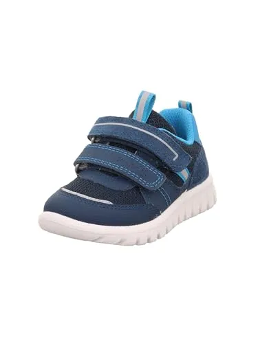 Superfit SPORT7 Mini blau/türkis (8040) 22 - Kinder Halbschuhe mit reflektierenden Details für mehr Sicherheit. Der atmungsaktive Sneaker bietet optimalen Tragekomfort dank herausnehmbarer Einlegesohle und flexibler PU-Sohle.