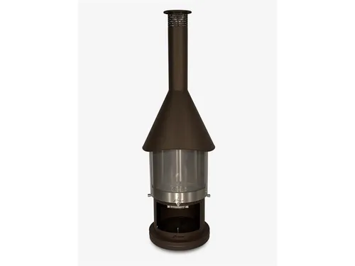 FIRESTAR Gartenkamin DN 550 Swing 3. Generation - Eleganter Gartenkamin aus braun-metallic Edelstahl, ideal für gemütliche Abende im Freien. Mit rollbarem Design und effizientem Brennraum für Holz. Perfekt für Ihre Terrasse!