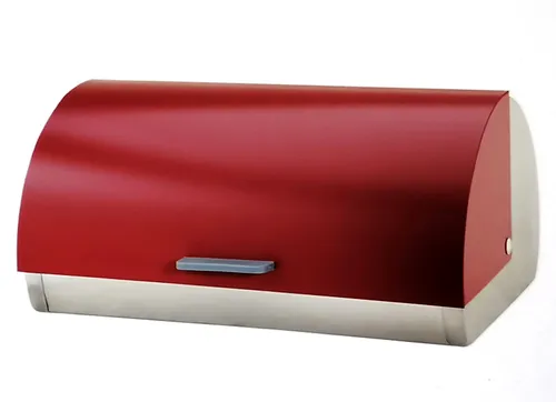 MICHELINO Edelstahl Brotkasten rot – Moderner Brotbehälter - Brotkästen aus Edelstahl in modernem Design, ideal für frisches Brot und Brötchen, sorgt für optimale Aufbewahrung und sieht in jeder Küche toll aus.