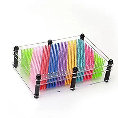 ANCLLO 3D Pin Art Skulptur Pin Eindruck Handform Neuheit Geschenke (Bunt)