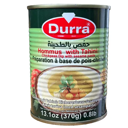 Durra Hummus mit Tahina 370g – Kichererbsen-Sesampaste-Dip, servierfertig