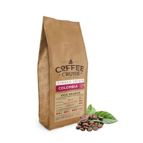 COFFEE CRUISE Colombia Kaffeebohnen 1 kg – mittlere Röstung – Beerenaroma – für alle Kaffeemaschinen – 100% Arabica