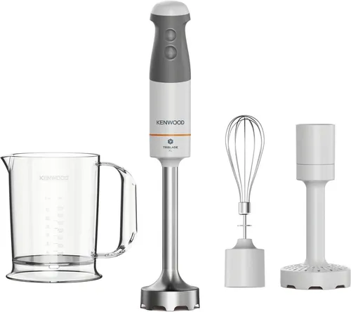 KENWOOD Stabmixer HBM40.006WH Triblade XL, 850 W - Der KENWOOD Stabmixer Triblade XL überzeugt mit einem 20% längeren Schaft und einem 35% größeren Fuß für optimale Ergebnisse. Ideal für jede Küchenaufgabe – kraftvoll und komfortabel dank 850 W Motor und SureGrip Technologie.