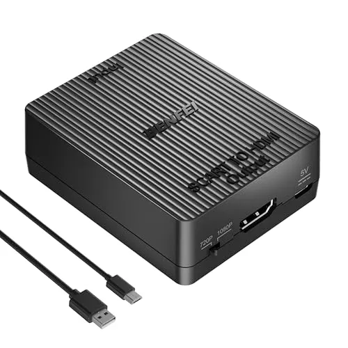 BENFEI SCART auf HDMI Konverter, 1080P SCART zu HDMI Adapter unterstützt PAL/NTSC für WII/WII U PS2/PS3 Xbox N64 SNES VHS VCR STB Blu-ray DVD Player