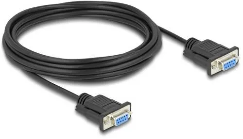 Delock Seriell Anschlusskabel [1x D-SUB-Buchse 9pol. - 1x D-SUB-Buchse 9pol.] 5m Schwarz