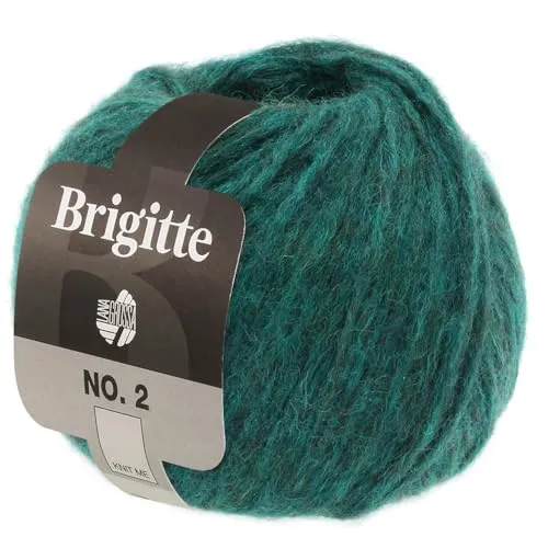 LANA GROSSA Brigitte Nr.2 | Edle Netzgarnstruktur aus Alpaka und Baumwolle | Handstrickgarn aus 47% Alpaka, 45% Baumwolle & 8% Schurwolle | 50g Wolle zum Stricken & Häkeln | 140m Garn FB 28