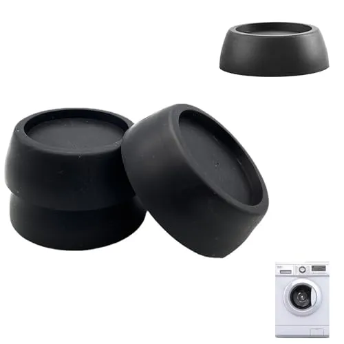 Ginddy Waschmaschine Vibrationsdämpfer,4 Stück Schwingungsdämpfer Rund Geräuschreduzierend Anti-Vibration Vibrationsdämpfer Verlängern ihre Lebensdauer für Waschmaschinen Trockner Gummifüße (Schwarz)
