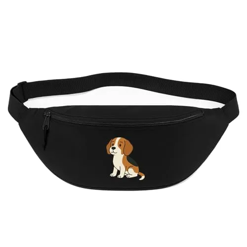 Huuraa Bauchtasche Beagle Comic Beagie 2,5 Liter Black Polyester Crossbody Bag Geschenkidee