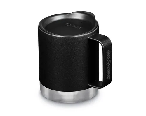 Klean Kanteen 355ml Isolierter Camp Mug mit Tumbler Deckel - Schwarz - Campinggeschirr mit doppelwandiger Isolierung, hält Getränke länger heiß oder kalt, ideal für Abenteuer in der Natur.