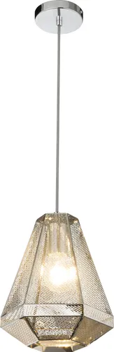 GLOBO LIGHTING Hängeleuchte aus Metall in Chrom, 1-flammig - Moderne Decken Pendelleuchte in Silber, ideal für geschlossene Räume. Elegantes Design mit 24 cm Durchmesser, perfekt für stilvolle Wohn- und Essbereiche.