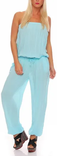malito more than fashion Jumpsuit malito Damen Einteiler in Uni Farben, Overall mit Stoffgürtel, Jumps mit Bindeband Einheitsgröße
