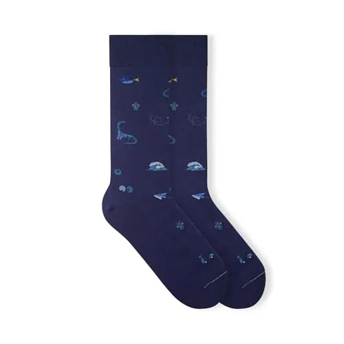 von Jungfeld - Motivsocken mit verschiedenen Icons - Bunte Socken mit Muster für Damen & Herren in Gr. 35-46 (DE/NL/SE/PL, Numerisch, 43, 46, Regular, Regular, Blueberry Dark Blue)