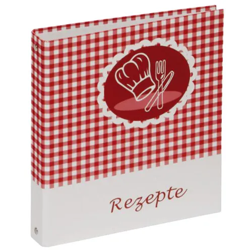 Rezeptringbuch Kochmütze A5, rot-weiß