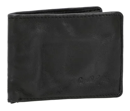 Gusti Geldbörse Leder - Ethar Geldbörse Portemonnaie Geldbeutel Herren Vintage Schwarz Leder