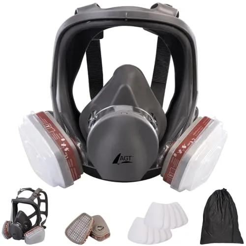 Produktbild AGT Vollgesichts-Atemschutzmaske mit 2 Gasfiltern und 10 Partikelfiltern