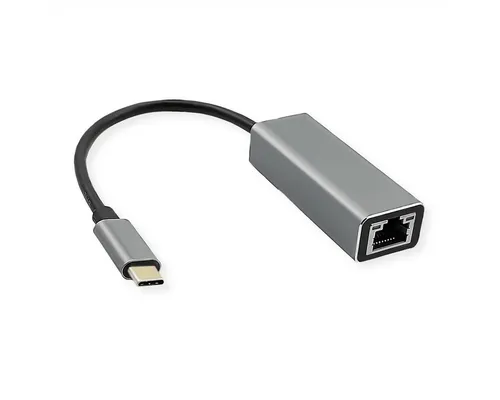 ROLINE USB 3.2 Gen 1 Typ C zu 5-Gigabit-Ethernet Konverter - Adapter für schnelle Netzwerkverbindungen mit bis zu 5 Gbit/s, einfach zu installieren und ideal für moderne PCs und Notebooks mit USB Typ C.