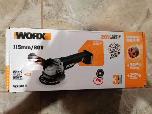WORX WX813.9 Nitro 20V Akku-Winkelscheifer – leistungsstark und vielseitig - Schleifmaschinen mit bürstenlosem Motor für hohe Effizienz und lange Akkulaufzeit. Kompakt und leicht für müheloses Arbeiten, ideal für Heimwerker und Profis.