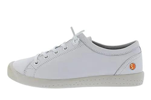 softinos Sneaker Leder weiß 37 EU - Sneaker in Größe 37 aus hochwertigem Leder, ideal für Freizeitaktivitäten. Komfortable Blockabsatzhöhe von 2,5 cm und stylisches Design in klassischem Weiß.