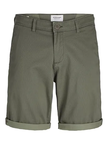 JACK & JONES Chino Shorts Regular Fit für Herren - Stylische Chino Shorts im Regular Fit mit mittlerer Taille, ideal für warme Tage. Hergestellt aus 98% Baumwolle für hohen Tragekomfort und 2% Elasthan für eine perfekte Passform.