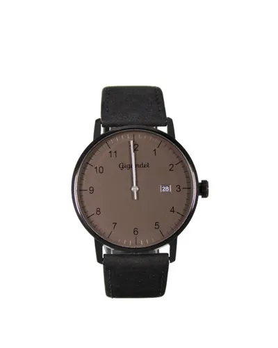 Gigandet Quarzuhr Armbanduhr Herren Quarz Schwarz Edelstahl Datum Braun G26-013, Mineralglas, Datumsanzeige, arabische Ziffern