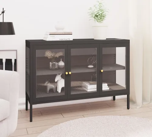 vidaXL Sideboard Anthrazit 105x35x70 cm aus Stahl und Glas von vidaXL