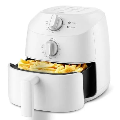 Midea Mini Heißluftfritteuse 2L, 1150W, Weiß – 5-in-1, ölfrei, kompakt