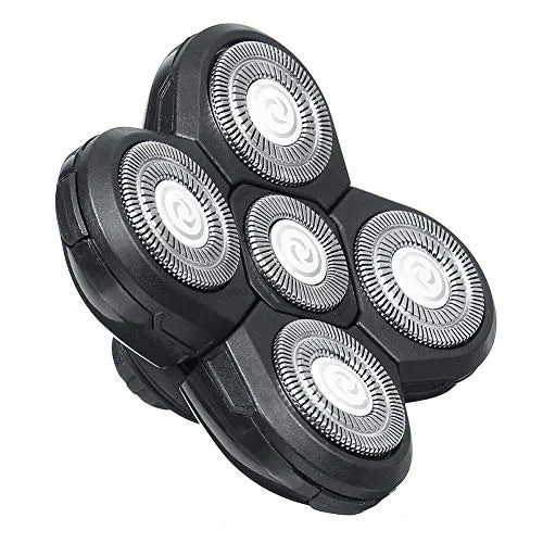 Zchui 5 Kopf Rasierköpfe, Ersatzklinge Bart Cutter Universal Schwimm Schnelle Doppelring Haarschneider Elektrorasierer Rasieren, Nicht geeignet für Remington Rasierer und Skull Rasierer(Schwarz)