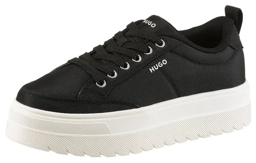 HUGO Lyssa Tenn Plateausneaker Halbschuh – Modischer Freizeitschuh mit Komfort - Legerer Plateausneaker aus strapazierfähigem Textil für einen entspannten Look. Die profilierten Gummisohlen sorgen für Rutschfestigkeit. Mit ca. 4 cm Plateau und gepolsterter Innensohle für zusätzlichen Komfort bei jedem Schritt.