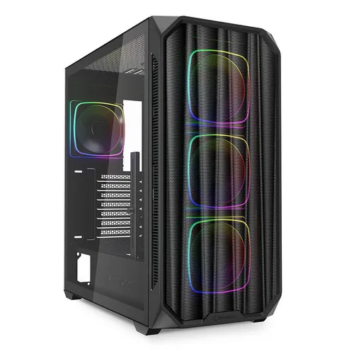 Sharkoon Gehäuse AK5M RGB ATX - PC-Gehäuse mit RGB-Beleuchtung und elegantem Metall-Design, ideal für Gamer und PC-Enthusiasten, die Stil und Leistung kombinieren möchten.