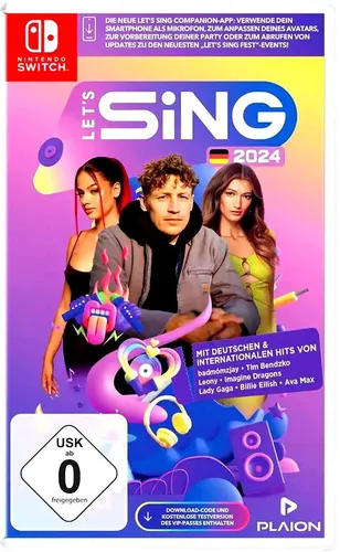Let's Sing 2024 - Karaoke Spaß für Switch - Karaoke-Spiel für Switch mit 35 internationalen Hits. Werde im Career-Modus zum Star oder spiele online im Let's Sing Fest. Smartphone als Mikrofon nutzen und bis zu 4 Spieler – singe mit Freunden und entdecke neue Lieblingssongs!