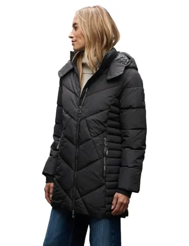 Street One Damen 2005448 Steppjacke Midi-Länge, Schwarz, 42 in schwarz von Street One