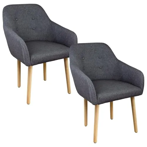 Kingpower Esszimmerstuhl Set mit Armlehne in grau von Kingpower