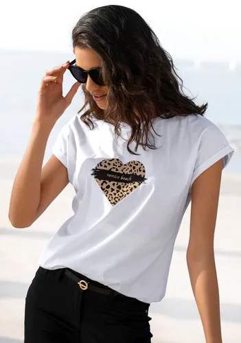 Damen Kurzarmshirt VENICE BEACH - Figurumspielend & Casual - Shirts für Damen, Bestseller von Venice Beach mit Herzprint und lockerer Passform. Aus 100% Baumwolle, ideal für die Freizeit und angenehm zu tragen.