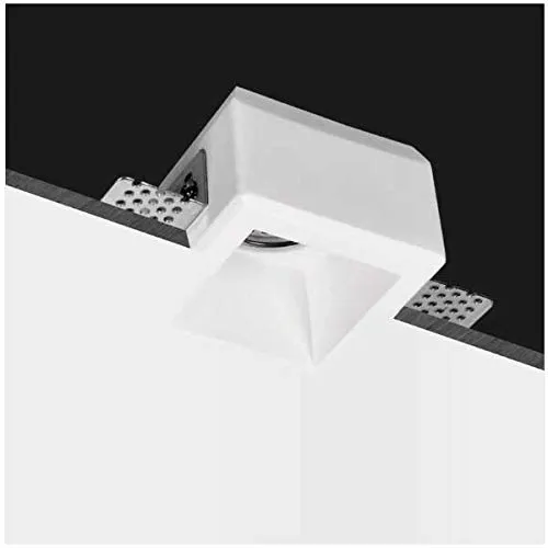 NCC-Licht Gipseinbauleuchte Eckig 80x80mm GU10 max. 35W Gipsleuchte Einbaustrahler Deckenspot Downlight Deckenleuchte (Quadratisch 8x8cm)