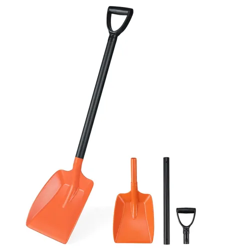 COSTWAY Schneeschaufel mit ergonomischem Griff – 111 cm Aluminiumstiel