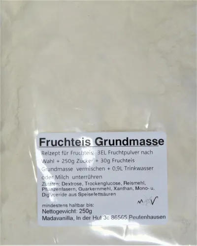 250g Fruchteis Grundmasse von Madavanilla