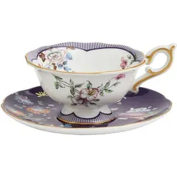 Wedgwood Wonderlust Teetasse und Untertasse - Thermobehälter mit 22-karätigem Goldrand, ideal für stilvolle Teestunden und perfekt verpackt in einer eleganten Geschenkbox.