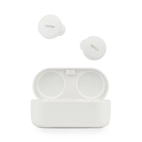 DENON PerL Pro White - In-Ear Kopfhörer mit Noise Cancelling, personalisierter Sound durch AAT-Technologie und IPX4 Schutz