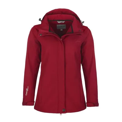 Blue Wave Damen Softshelljacke Bente mit Fleece-Innenfutter - Jacke mit abnehmbarer Kapuze in Rot Größe 42